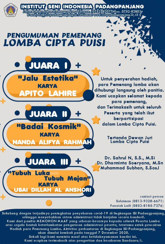Pengumuman Pemenang Lomba Cipta Puisi