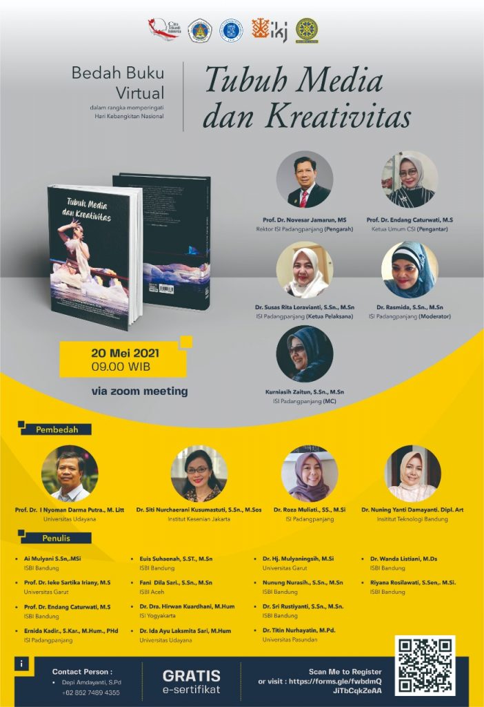 BEDAH BUKU VIRTUAL “ TUBUH DAN KREATIVITAS” ( Dalam Rangka Memperingati Hari Kebangkitan Nasional )